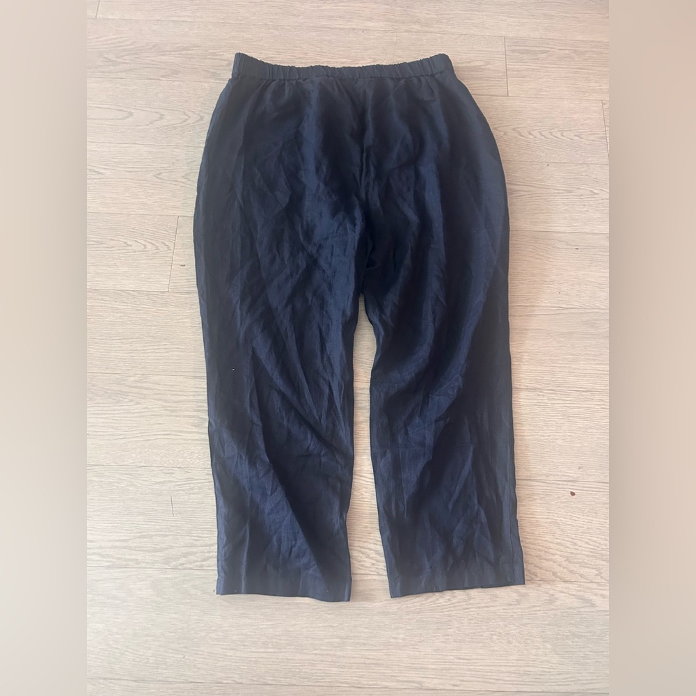Quince 100% European Linen Pants Tapered Navy Coastal Lagenlook Womens Size XL - Picture 5 of 5
